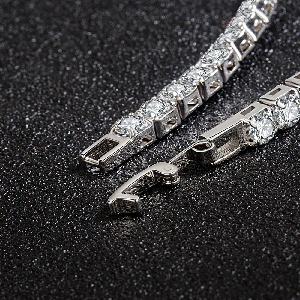 Sterling Silver Bracelet Zirconia Charm Jewelry