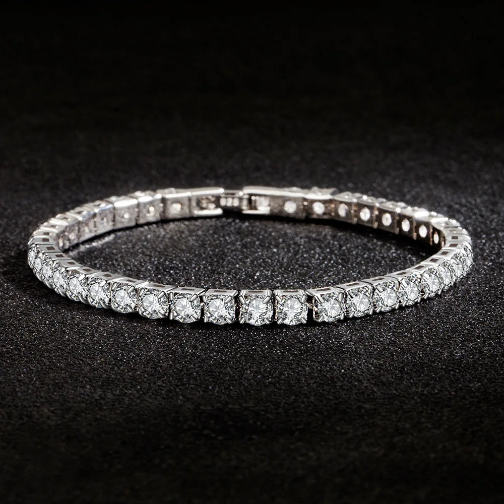 Sterling Silver Bracelet Zirconia Charm Jewelry