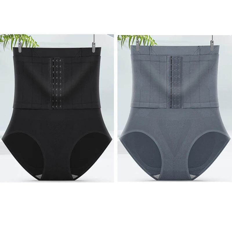 2pcs Women High Waist Shaping Briefs Buckle adjustment