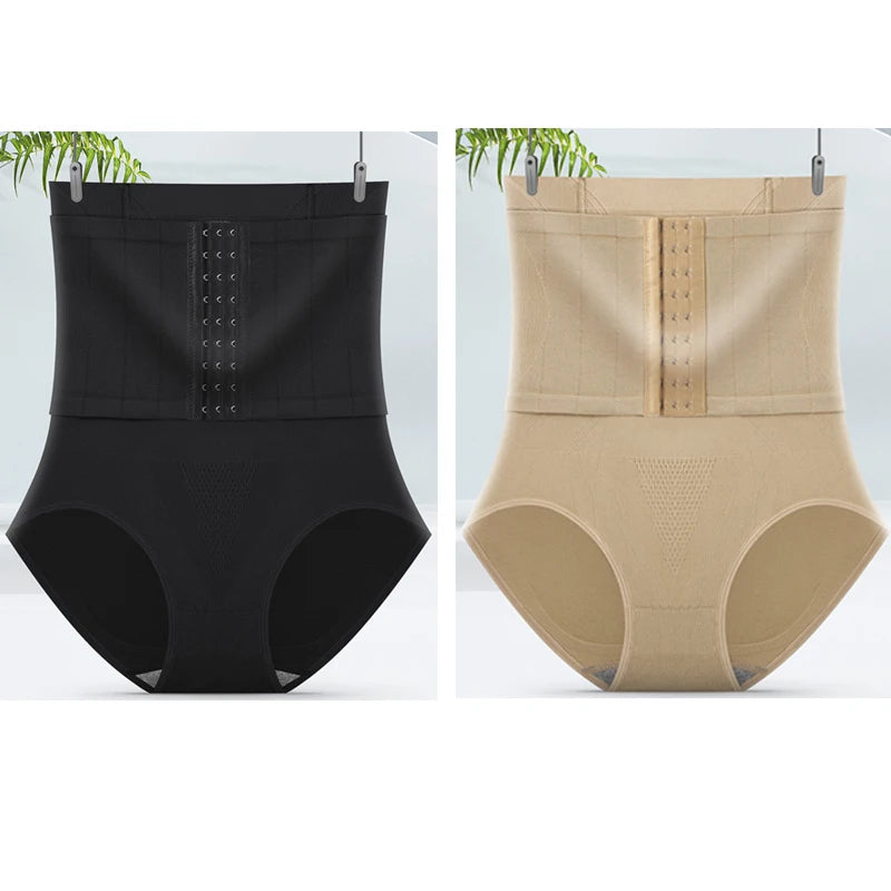 2pcs Women High Waist Shaping Briefs Buckle adjustment
