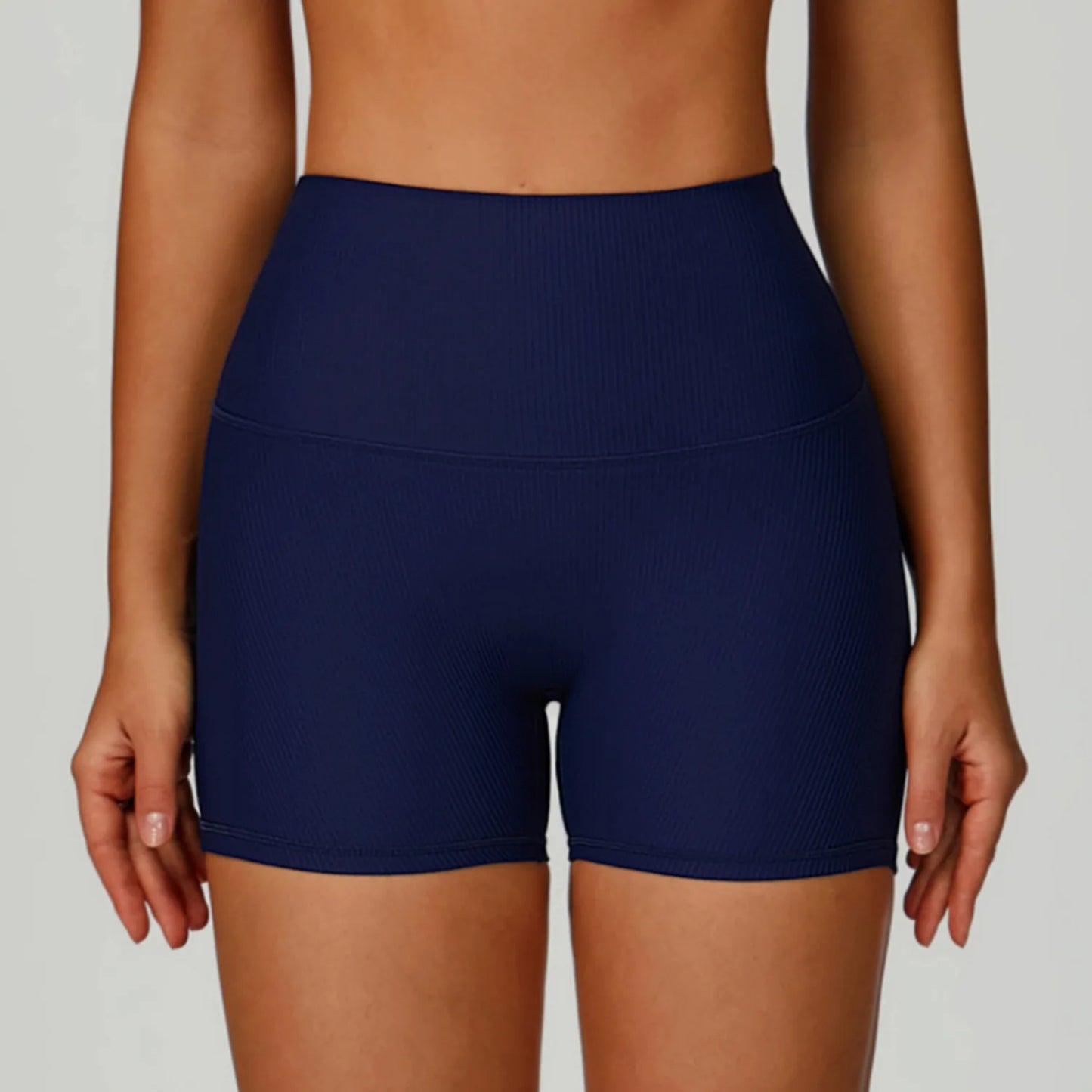 Sports Shorts Seamless Gym Shorts Scrunch Bum Yoga Shorts Ribbed High Waist Leggings High Stretch Running Bike Shorts Sportswear