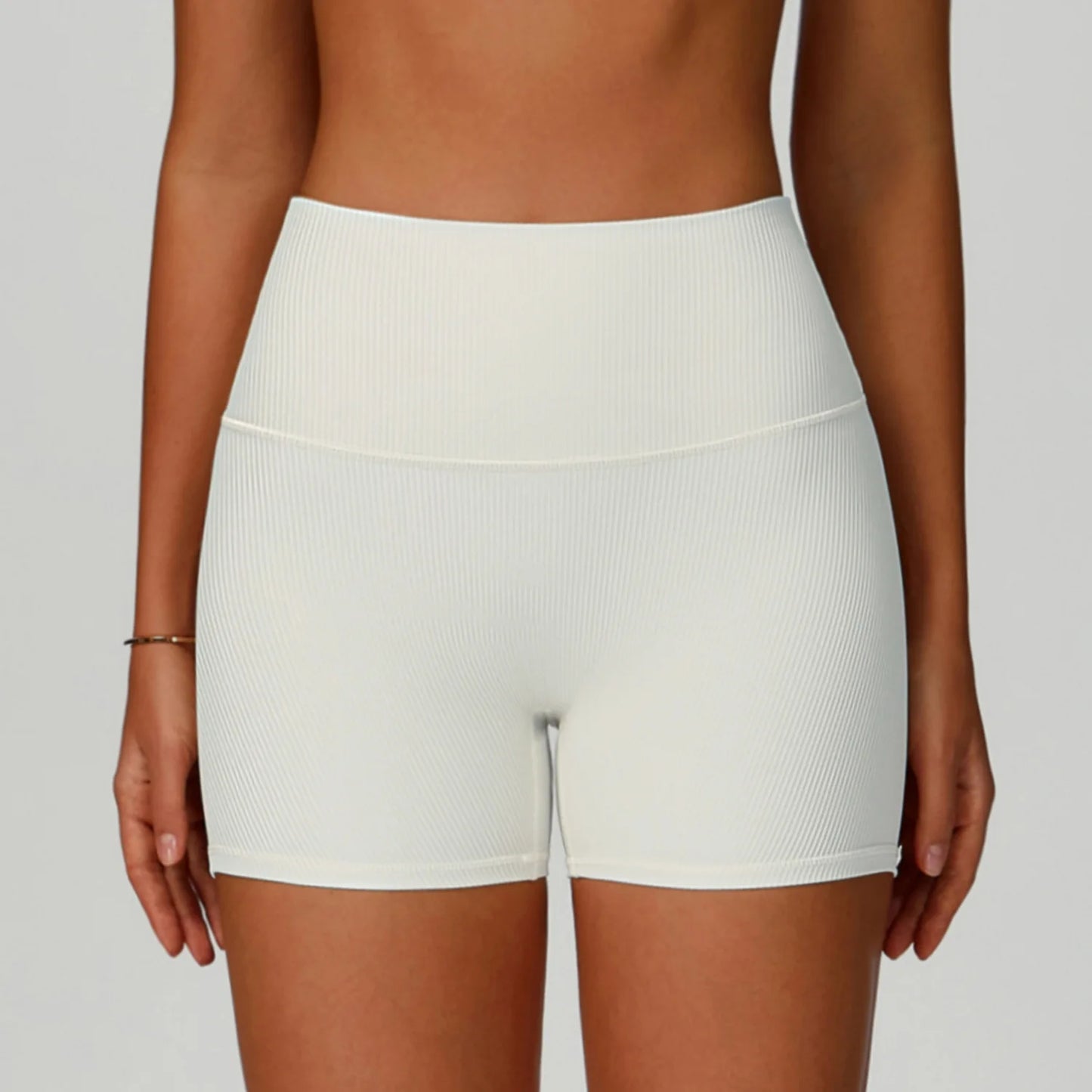 Sports Shorts Seamless Gym Shorts Scrunch Bum Yoga Shorts Ribbed High Waist Leggings High Stretch Running Bike Shorts Sportswear