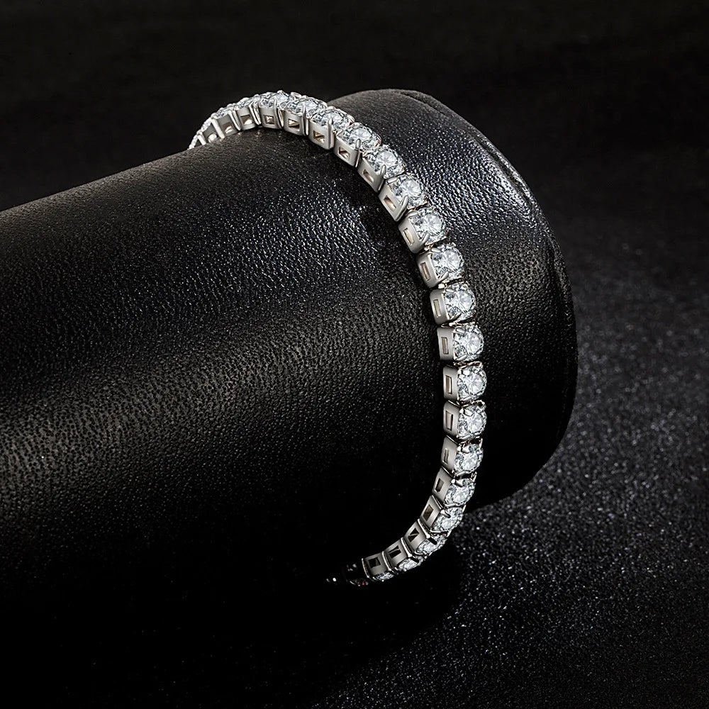 Sterling Silver Bracelet Zirconia Charm Jewelry
