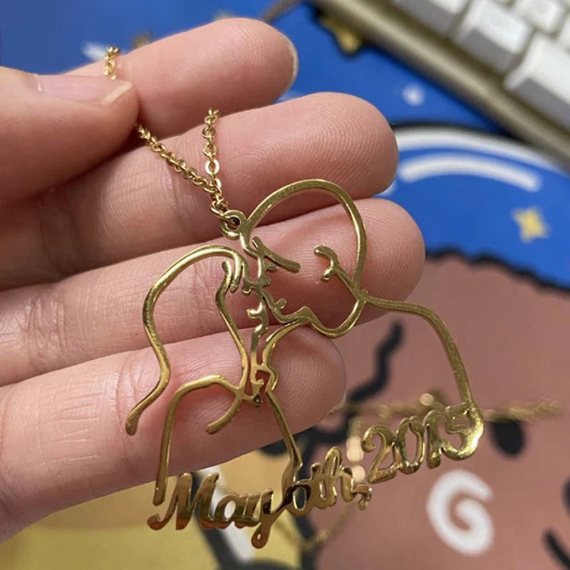 Personalized Children's Drawing Necklace Stainless Steel
