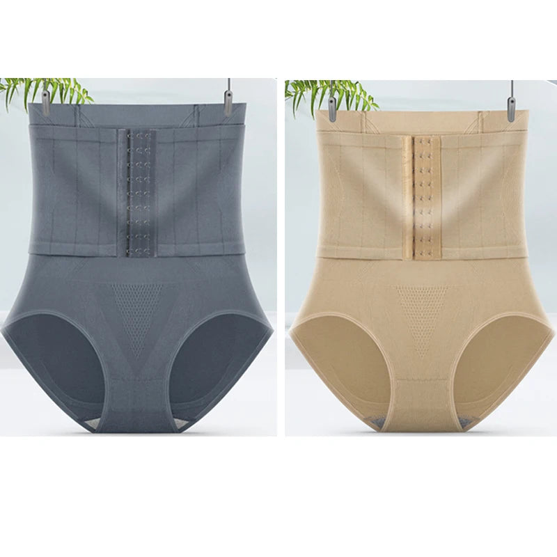 2pcs Women High Waist Shaping Briefs Buckle adjustment