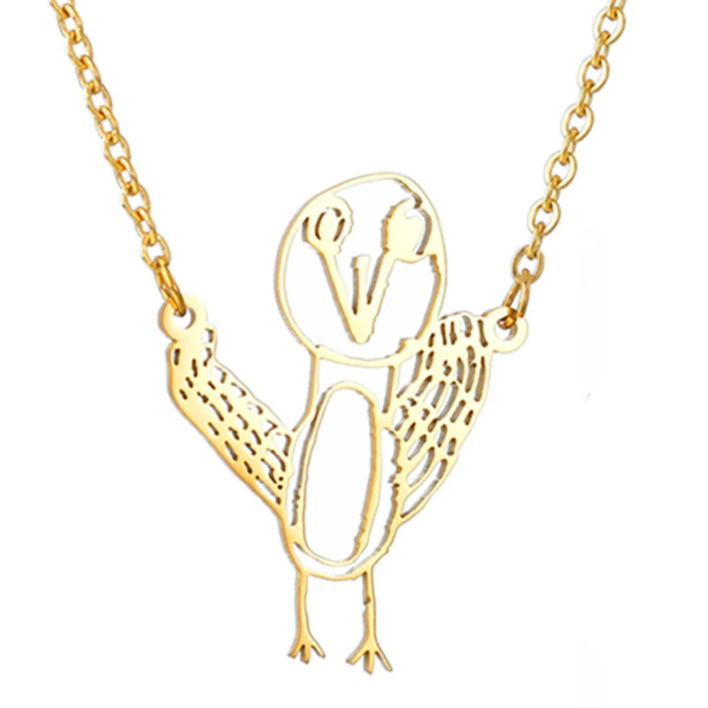 Personalized Children's Drawing Necklace Stainless Steel