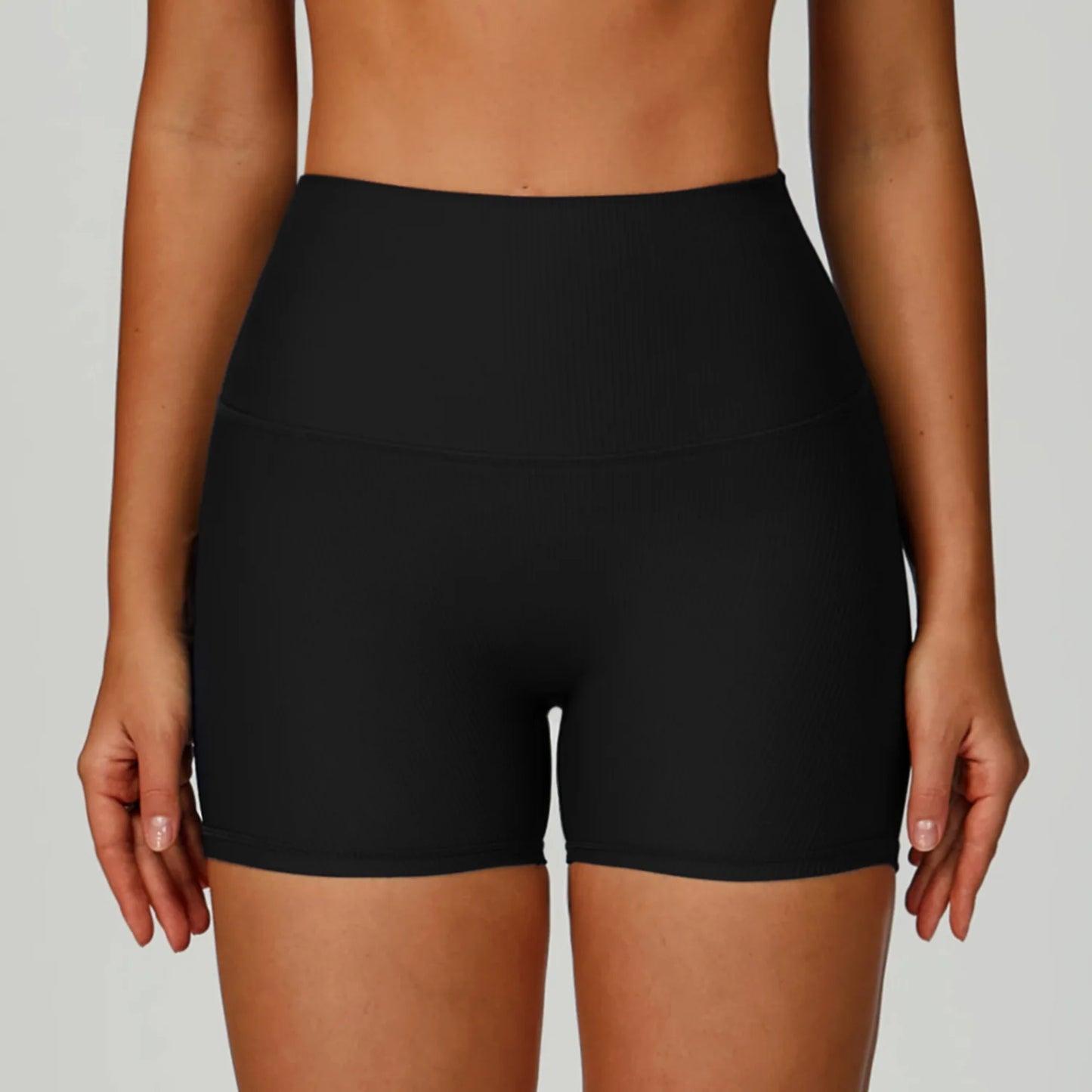 Sports Shorts Seamless Gym Shorts Scrunch Bum Yoga Shorts Ribbed High Waist Leggings High Stretch Running Bike Shorts Sportswear