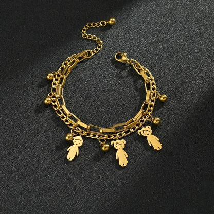 Customized Engraving Name Double Layer Chain Bracelet