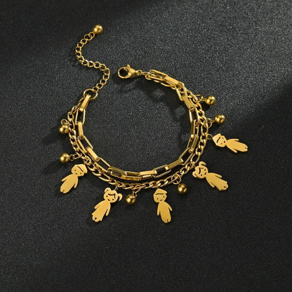 Customized Engraving Name Double Layer Chain Bracelet