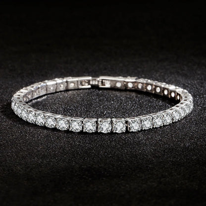 Sterling Silver Bracelet Zirconia Charm Jewelry