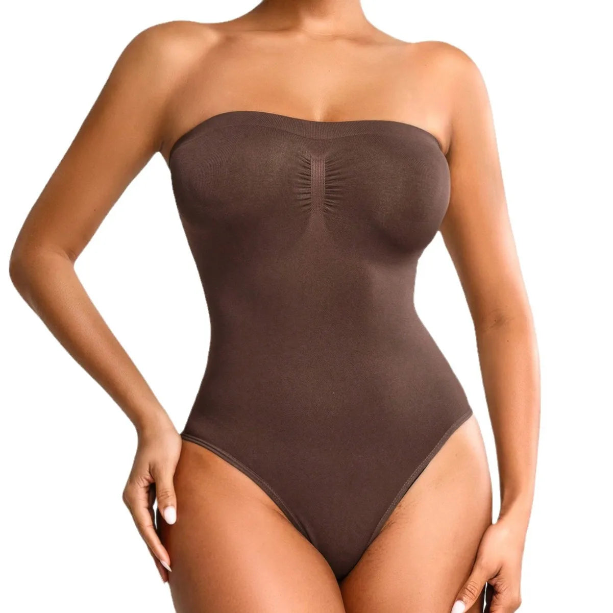 Seamless Plus Size Shapewear Tummy Control Waist Trainer Strapless Bodysuit for Dresses Bodysuit Women