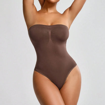 Seamless Plus Size Shapewear Tummy Control Waist Trainer Strapless Bodysuit for Dresses Bodysuit Women