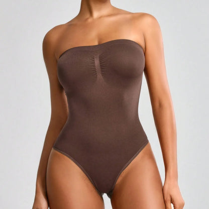 Seamless Plus Size Shapewear Tummy Control Waist Trainer Strapless Bodysuit for Dresses Bodysuit Women