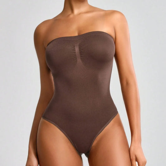 Body moldeador de talla grande sin costuras, control de abdomen, entrenador de cintura, sin tirantes, para vestidos, body para mujer