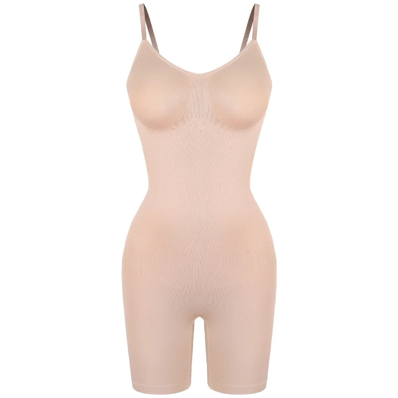 Body moldeador de cuerpo completo para mujer, camiseta sin mangas con control de abdomen, pantalones cortos antirozaduras, entrenador de cintura adelgazante, levantador de glúteos