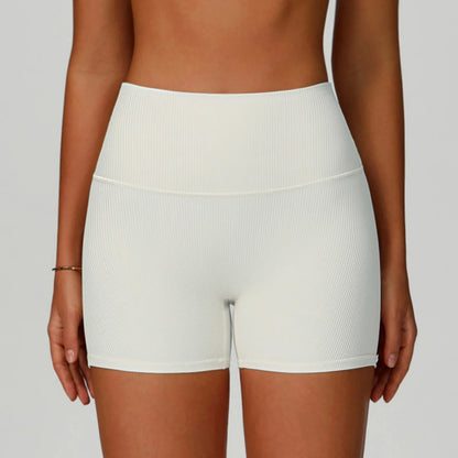 Sports Shorts Seamless Gym Shorts Scrunch Bum Yoga Shorts Ribbed High Waist Leggings High Stretch Running Bike Shorts Sportswear