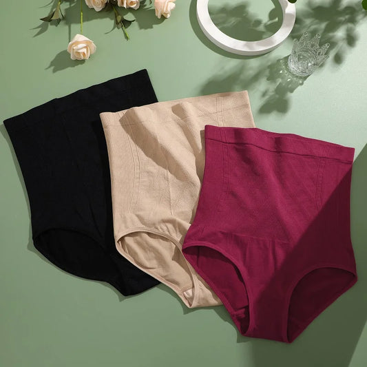 Bragas moldeadoras de tiro alto sin costuras para mujer, ropa interior moldeadora de control adelgazante, ropa interior de color sólido que levanta los glúteos, lencería de alta elasticidad