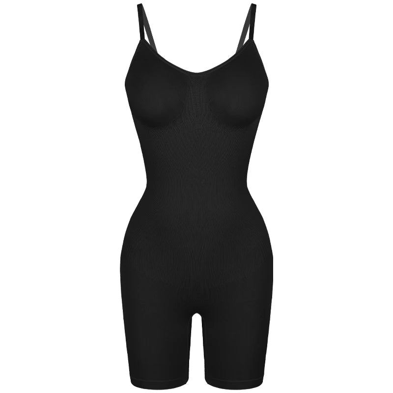 Body moldeador de cuerpo completo para mujer, camiseta sin mangas con control de abdomen, pantalones cortos antirozaduras, entrenador de cintura adelgazante, levantador de glúteos