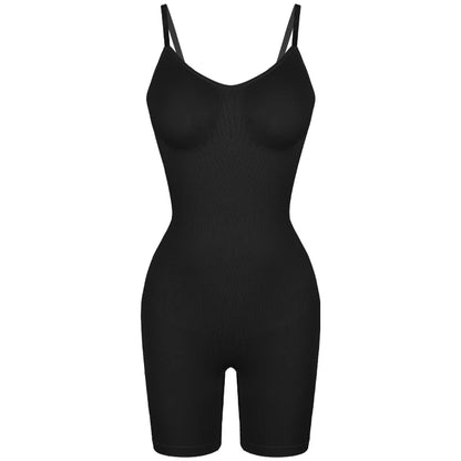 Body moldeador de cuerpo completo para mujer, camiseta sin mangas con control de abdomen, pantalones cortos antirozaduras, entrenador de cintura adelgazante, levantador de glúteos