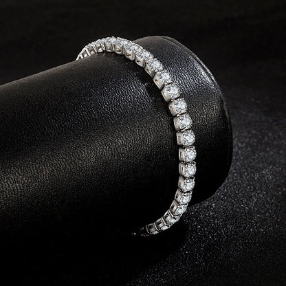 Sterling Silver Bracelet Zirconia Charm Jewelry
