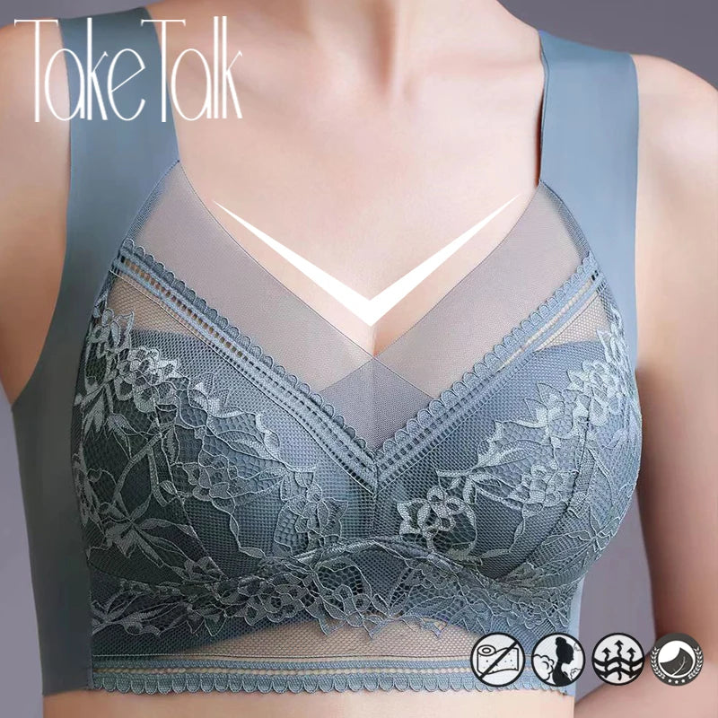 Women Large Bra Push Up Bralette Lace Wireless