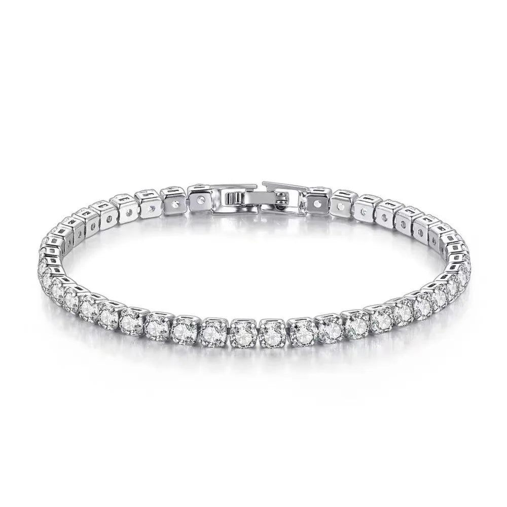 Sterling Silver Bracelet Zirconia Charm Jewelry