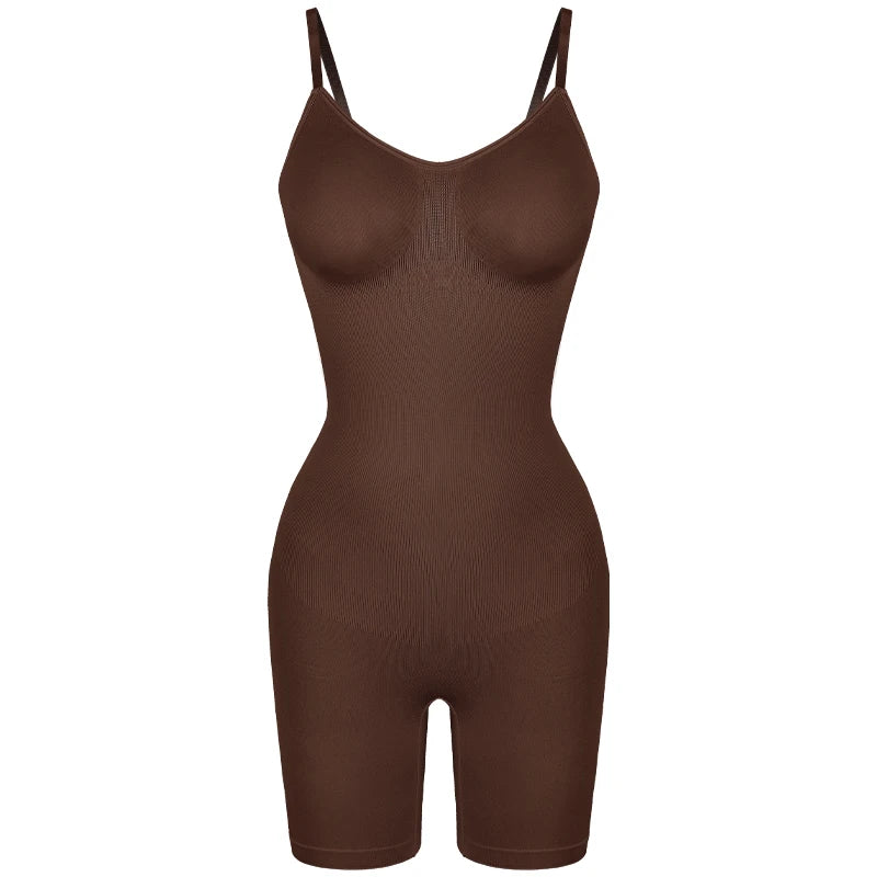 Body moldeador de cuerpo completo para mujer, camiseta sin mangas con control de abdomen, pantalones cortos antirozaduras, entrenador de cintura adelgazante, levantador de glúteos