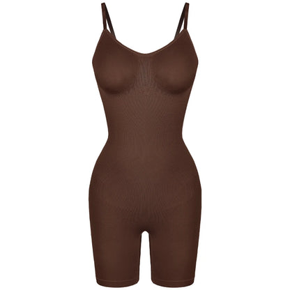 Body moldeador de cuerpo completo para mujer, camiseta sin mangas con control de abdomen, pantalones cortos antirozaduras, entrenador de cintura adelgazante, levantador de glúteos