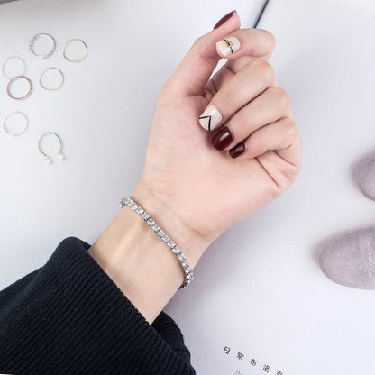 Sterling Silver Bracelet Zirconia Charm Jewelry