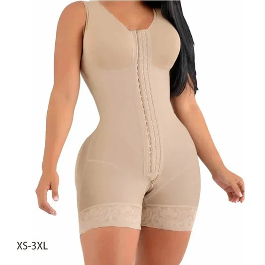 Faja moldeadora de cuerpo completo de alta compresión con broches para el busto, adelgazante posparto, faja abdominal, fajas colombianas