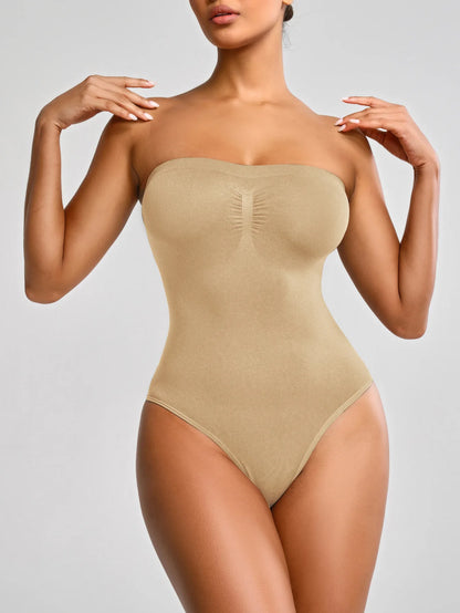 Seamless Plus Size Shapewear Tummy Control Waist Trainer Strapless Bodysuit for Dresses Bodysuit Women