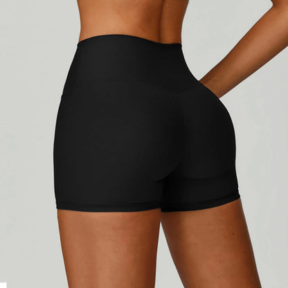 Sports Shorts Seamless Gym Shorts Scrunch Bum Yoga Shorts Ribbed High Waist Leggings High Stretch Running Bike Shorts Sportswear