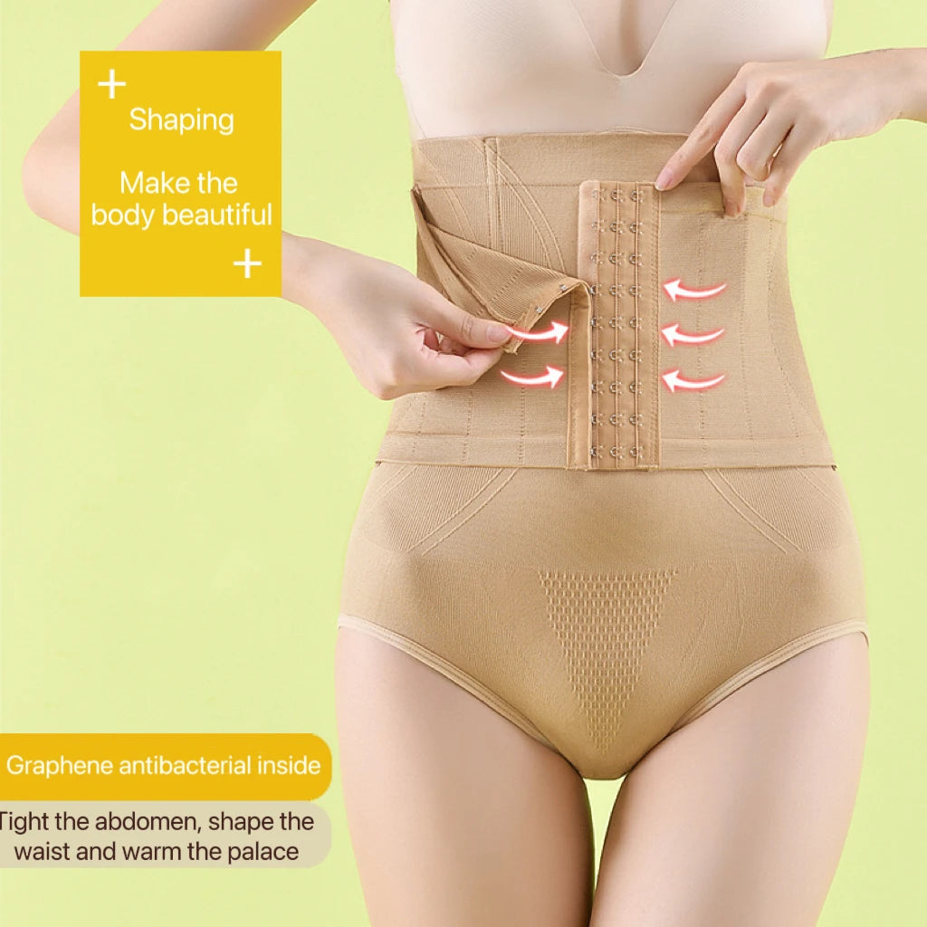 2pcs Women High Waist Shaping Briefs Buckle adjustment