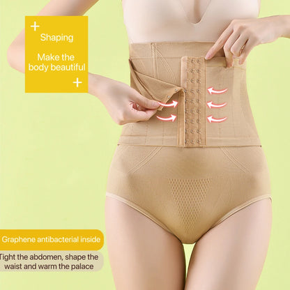 2pcs Women High Waist Shaping Briefs Buckle adjustment