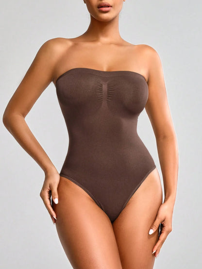 Seamless Plus Size Shapewear Tummy Control Waist Trainer Strapless Bodysuit for Dresses Bodysuit Women